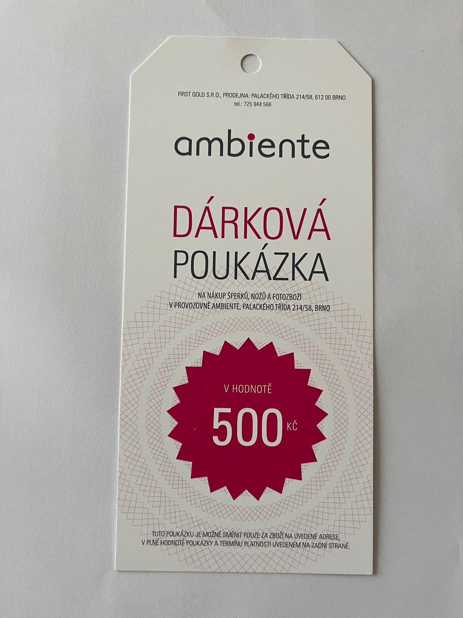 Dárkový poukaz 500 Kč
