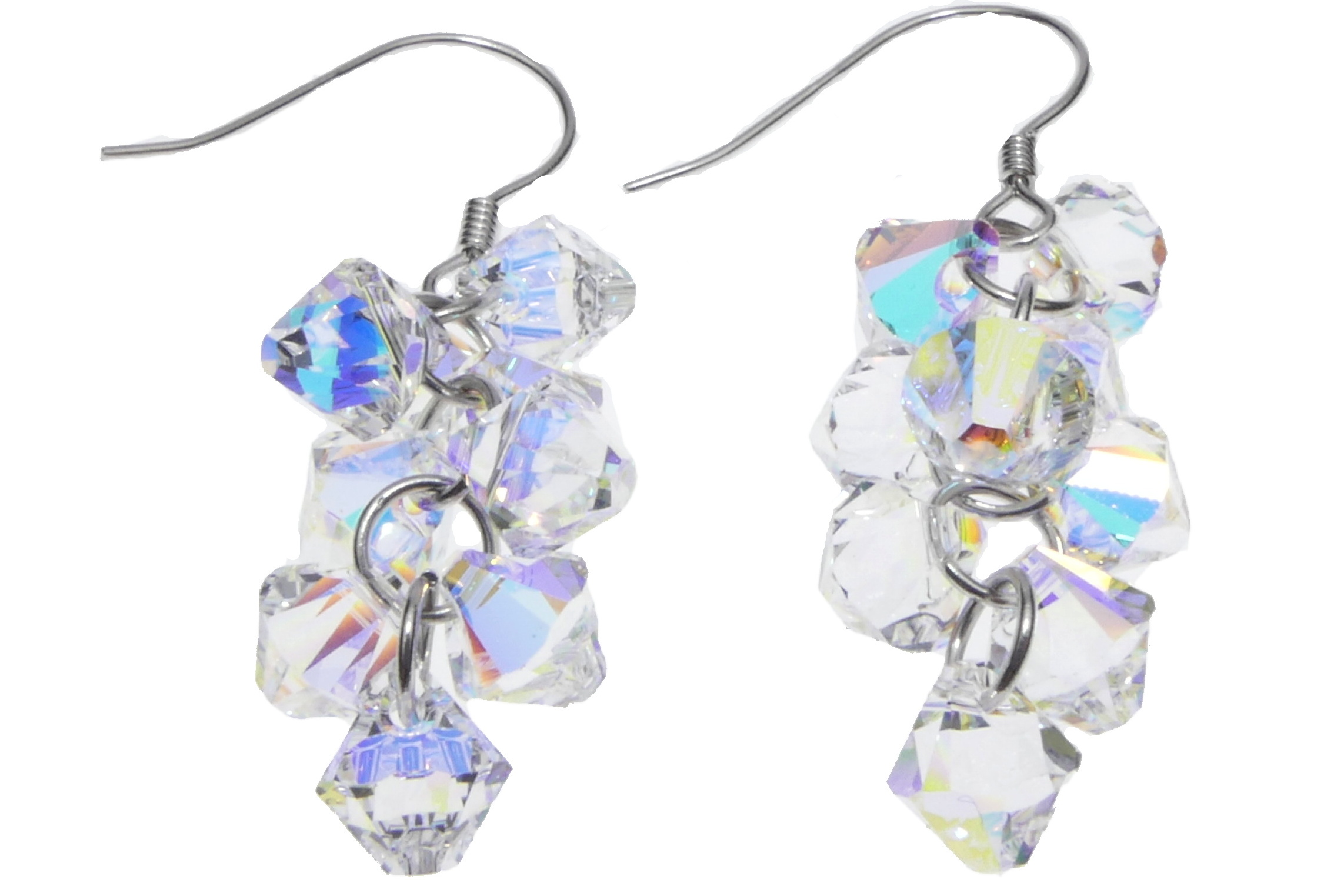 Stříbrné náušnice - kamenové hrozny Stříbrné náušnice - kamenové hrozny