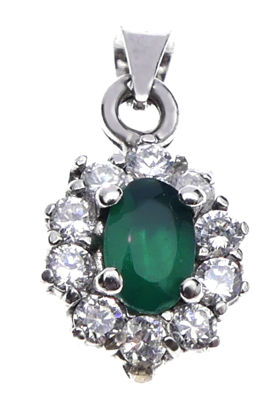 Zlatý přívěsek - zelený kámen