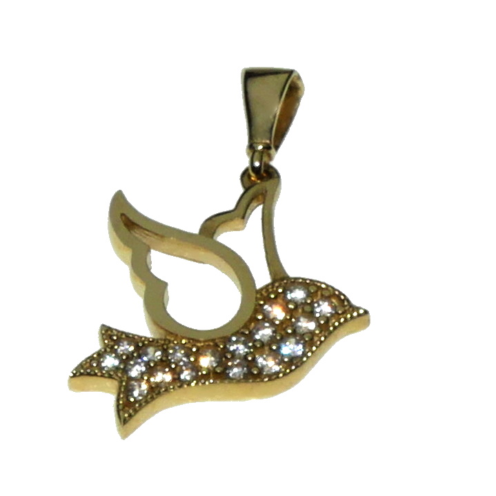 Zlatý přívěsek - holubice