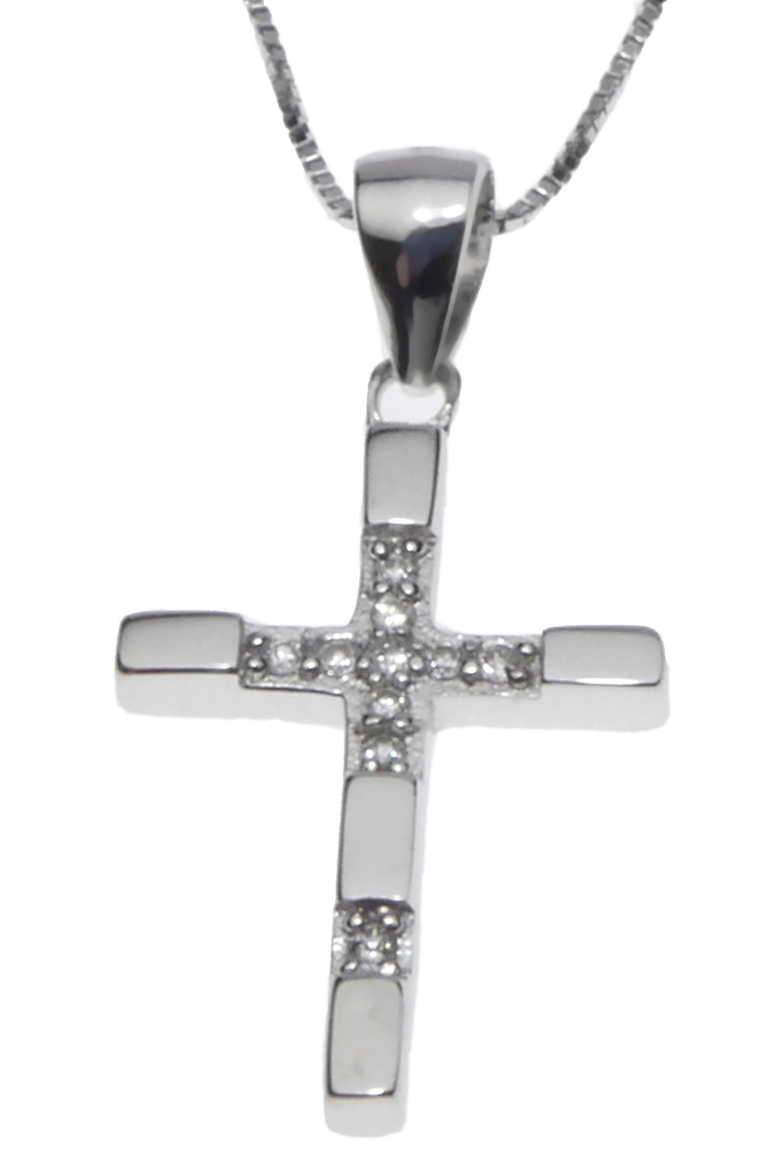 Stříbrný náhrdelník - přívěsek křížek