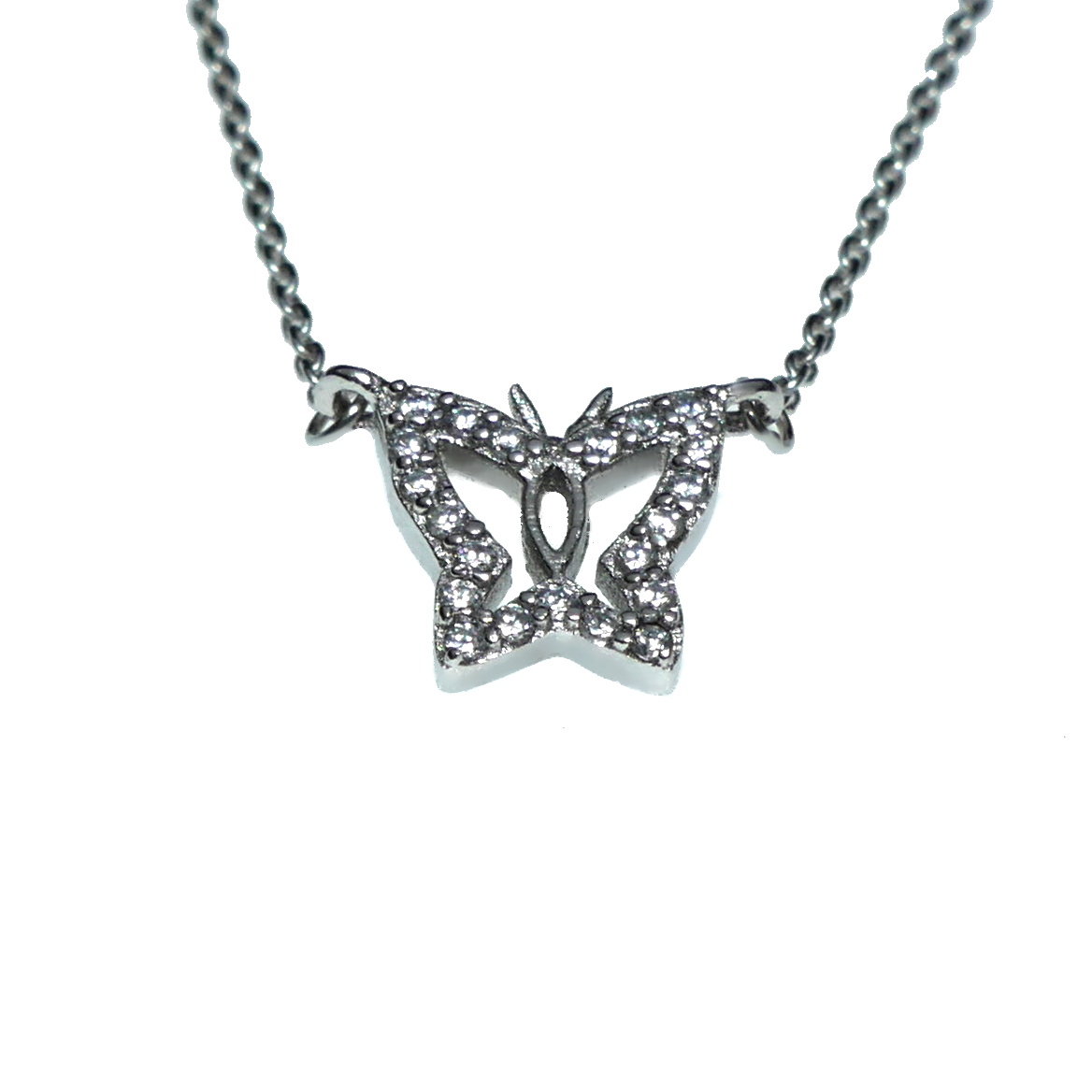 Stříbrný náhrdelník - motýl